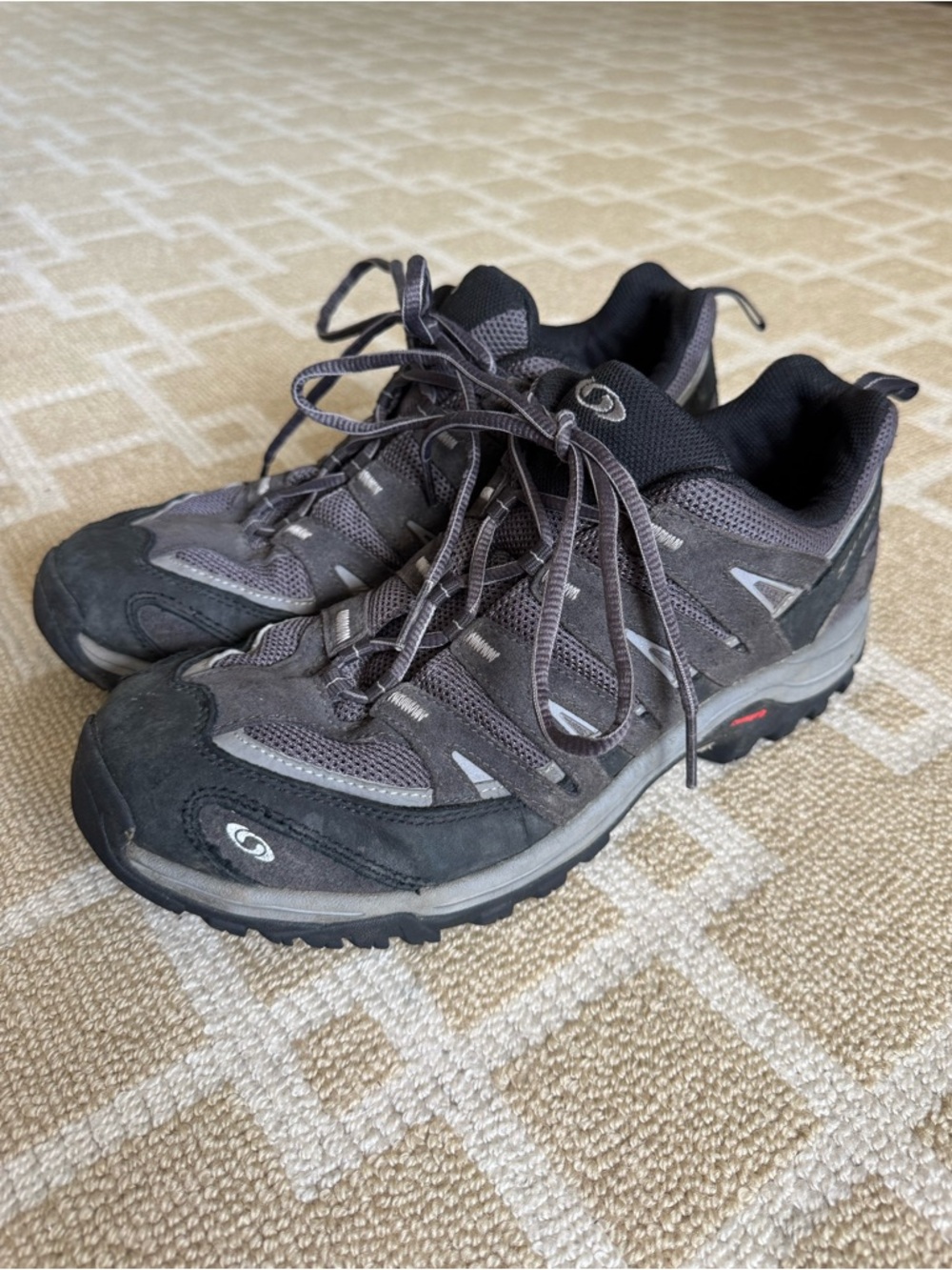 Salomon Contagrip Trail Hiking Shoes Gray Black Low Top Outdoor Sneakers Size 10 - Picture 14 of 17